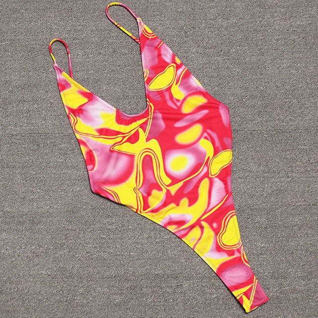 High Leg cut One Piece Swimsuit Thong Swimwear Women Trikini Backless Monokini Brazilian Bathing Suit Swim wear The Clothing Company Sydney