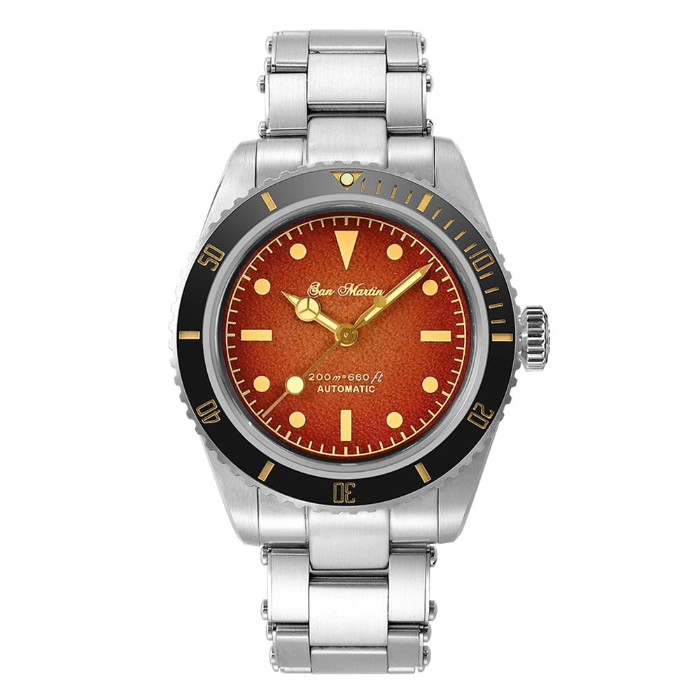San Martin Men's 38mm Diver 6200 Retro Water Ghost Luxury Sapphire NH35 Automatic Mechanical Vintage 20Bar Luminous Watch Clothing Company Sydney