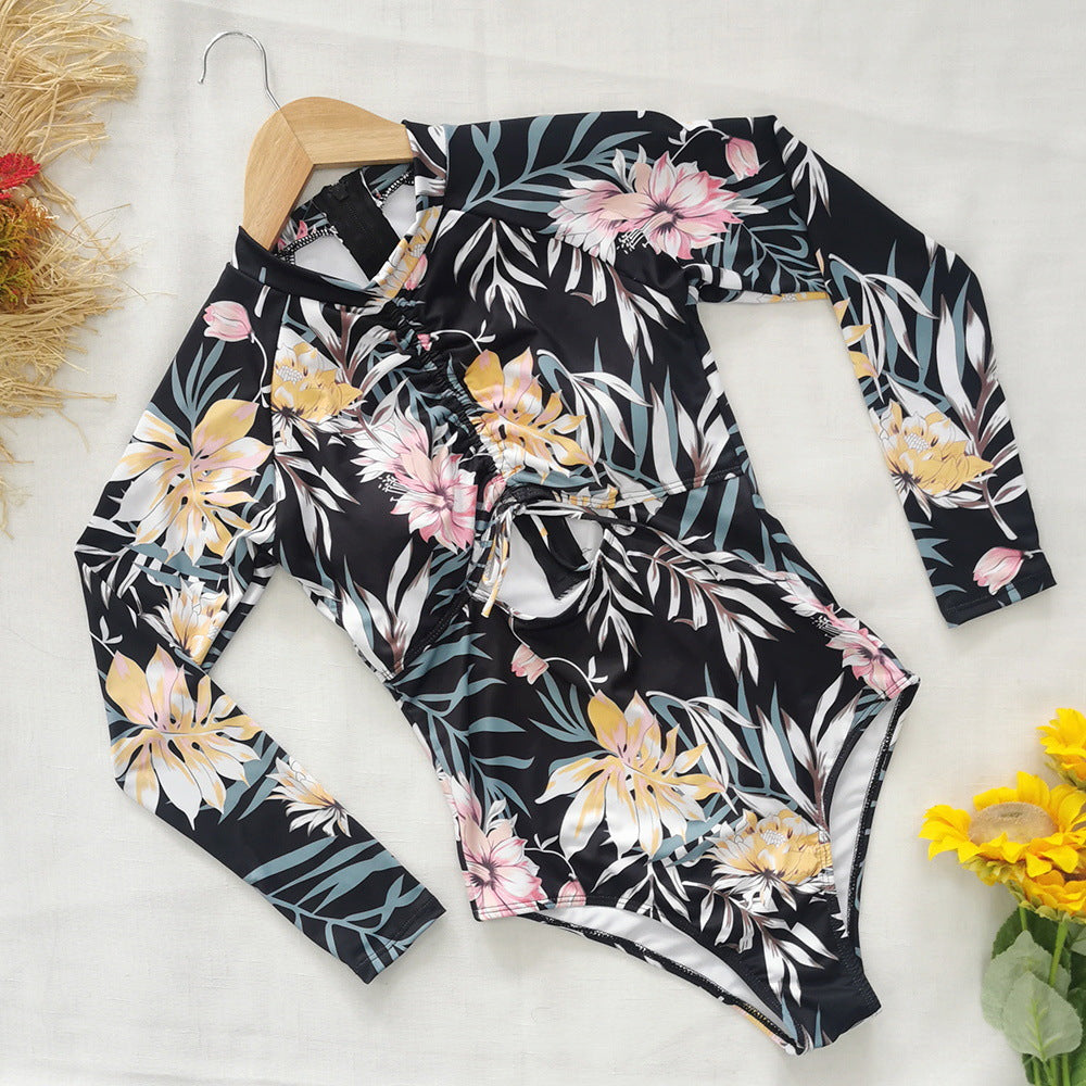 One Piece Swimsuit Rashguard Long Sleeve Surf Swimwear Print Bathing Beach Wear Swimming Suit Monokini Clothing Company Sydney