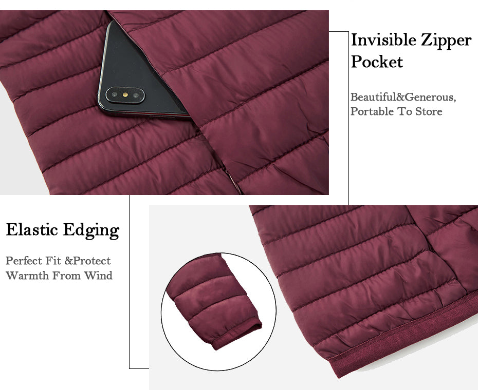 Winter Women Thin Padded Puffer Jacket Coat Short Parka Outdoor Warm Clothing Portable Ultralight  Outerwear The Clothing Company Sydney