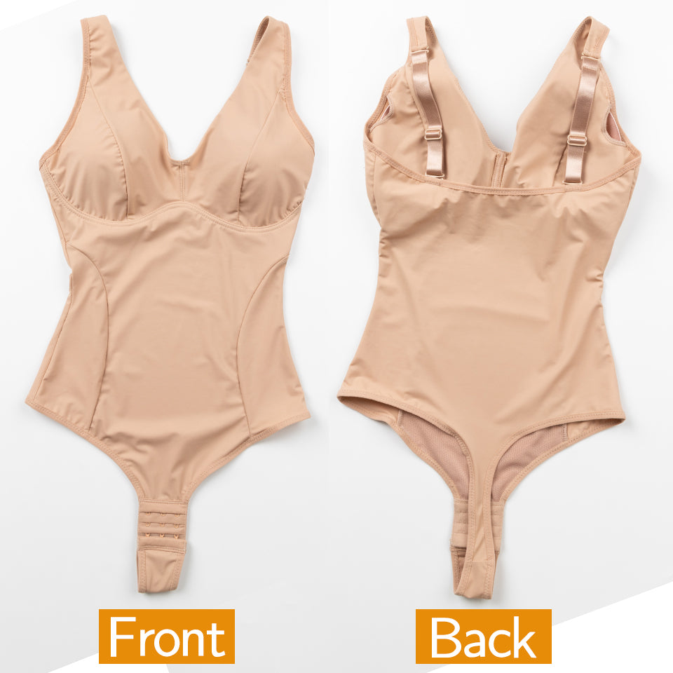 Shapewear Bodysuit Thong Shaper for Women Waist Trainer Body Shaper Deep V Neck Underwear Built-in Bra Camisole The Clothing Company Sydney