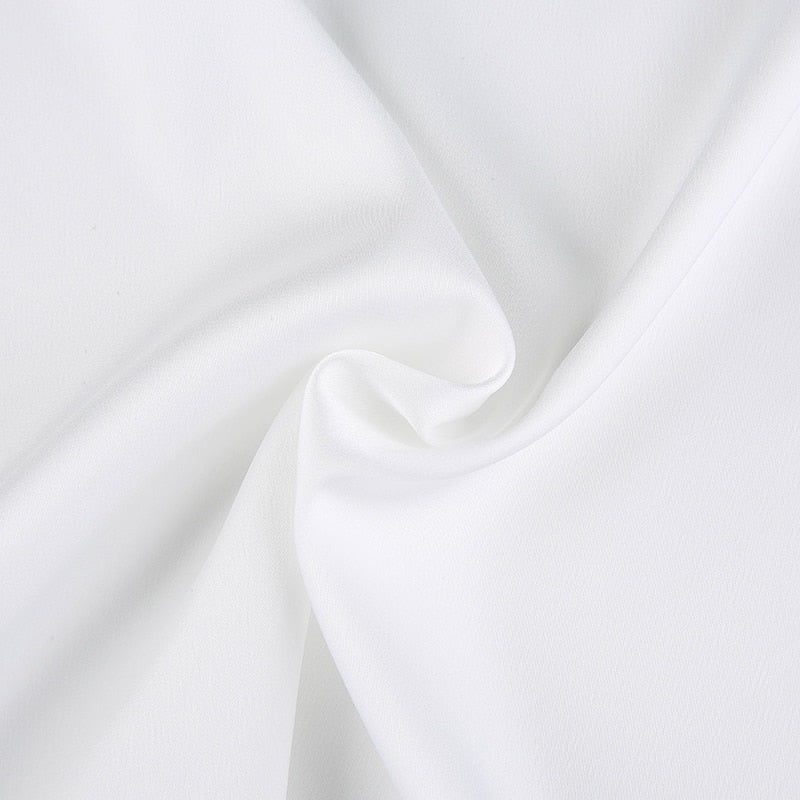 V Neck Lace Trim A-Line Satin White Dress Fashion Strap Mini Summer Dress Backless Party Dresses The Clothing Company Sydney