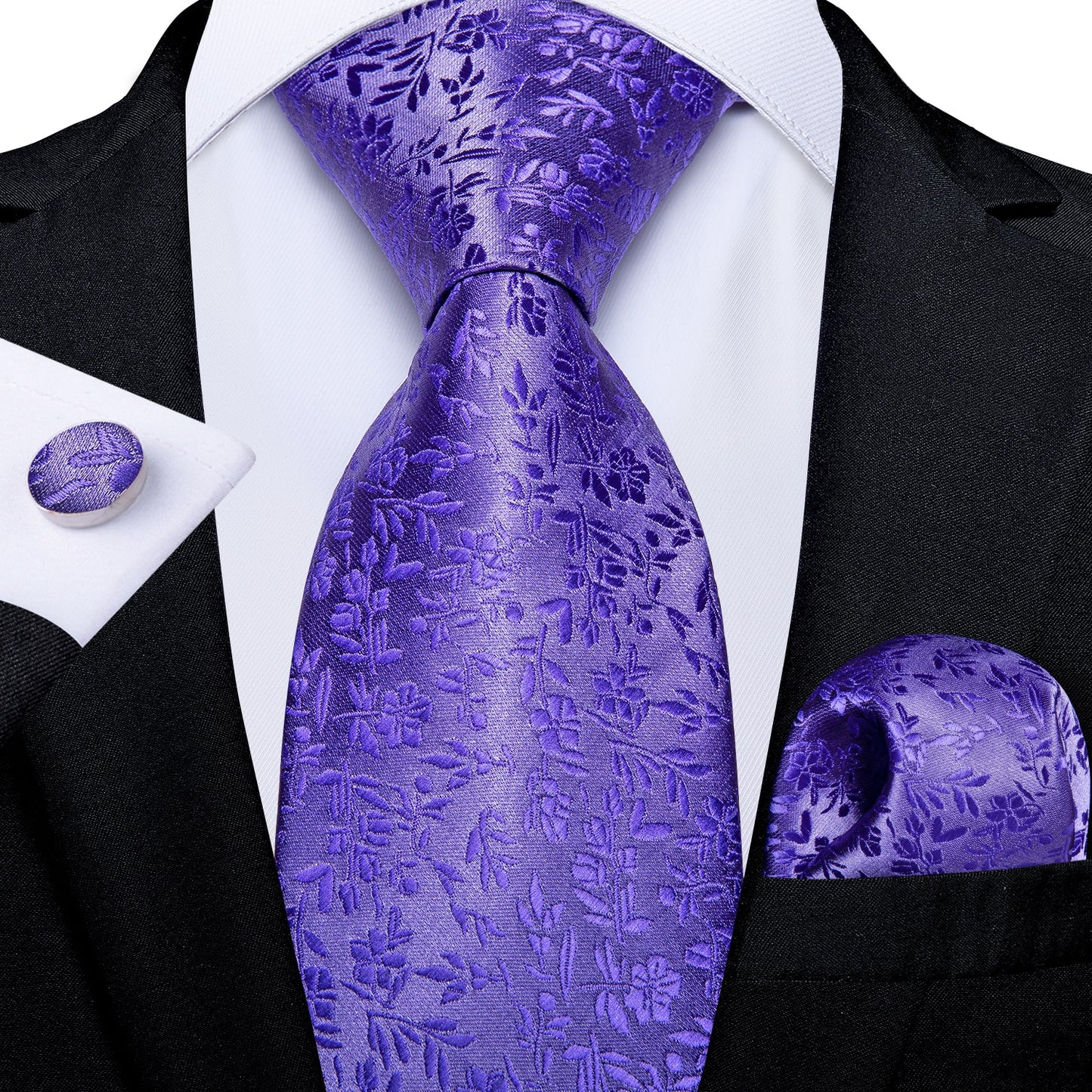 Men Purple Floral Paisley Necktie Business Formal 100% Silk Tie Pocket Square Set For Wedding Party The Clothing Company Sydney