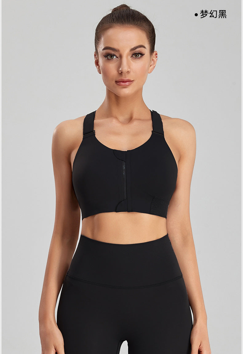 Shockproof Gym Sports Plus Size High-intensity Workout Running Seamless Velcro Shoulder Strap Hem Fitness Bra Top The Clothing Company Sydney