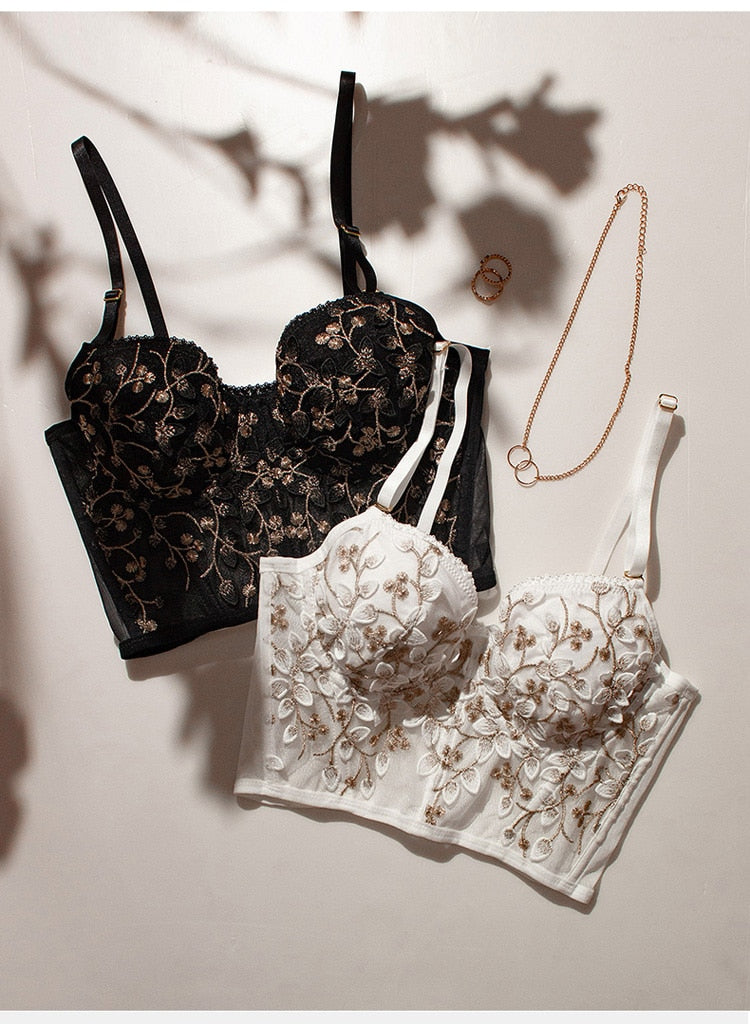 2 Piece Classic Women underwear Set Lace Push Up Bra And Panty Sets Embroidered Brassiere Adjustable Gathered Lingerie The Clothing Company Sydney
