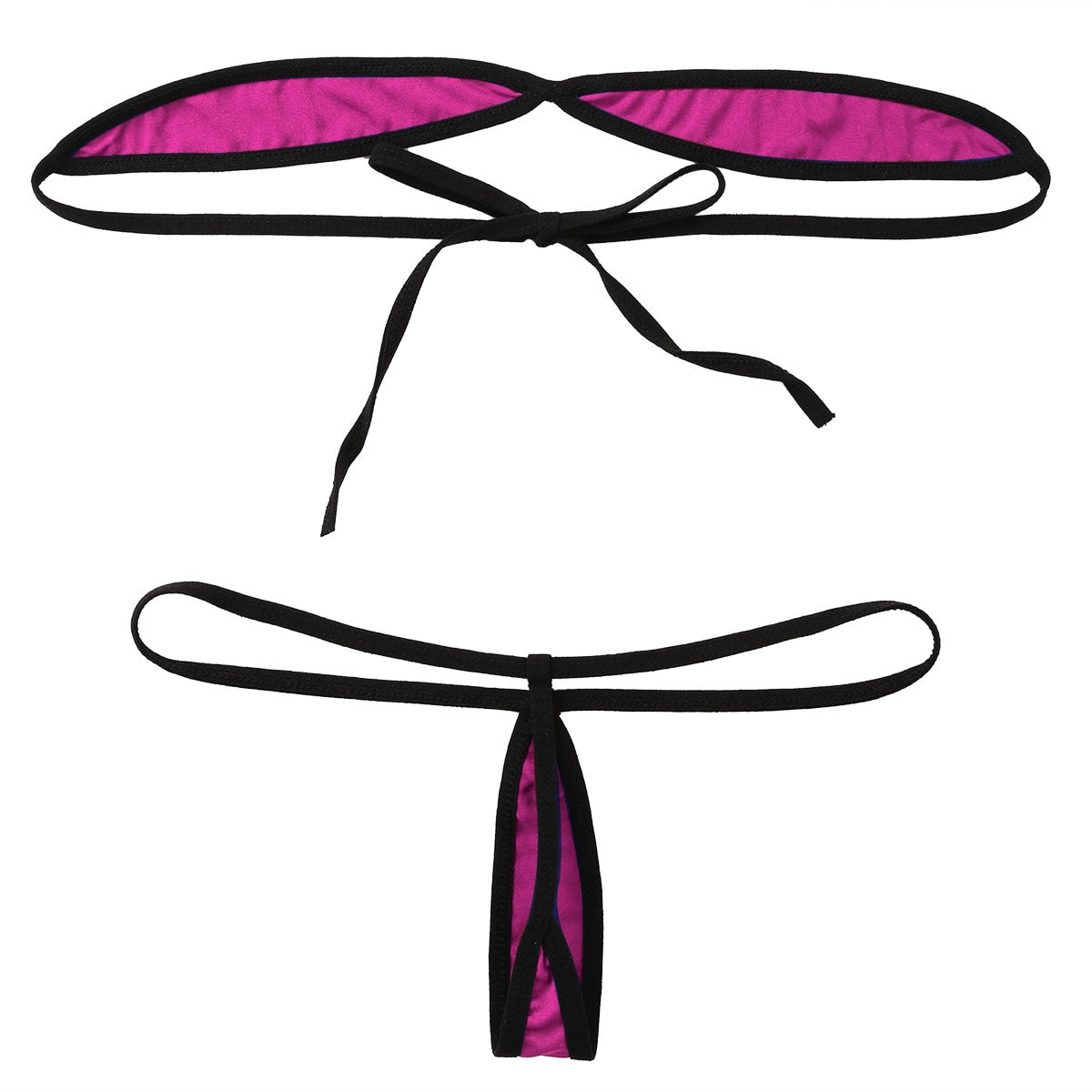 2 Piece Micro Mini Brazilian Bikini Women's Swimwear Bathing Suit Tube Bra Top G-string Bikini Set The Clothing Company Sydney