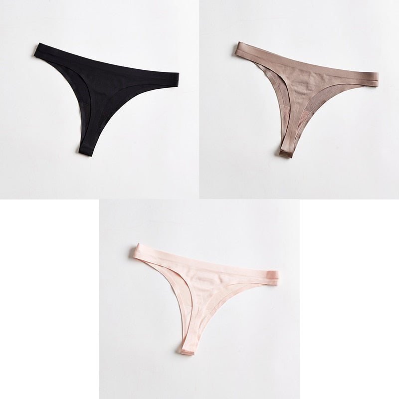 3 pack Thongs Seamless Underwear Sports Panty T-back G-string Underwear Ice Silk Ladies Underpants The Clothing Company Sydney