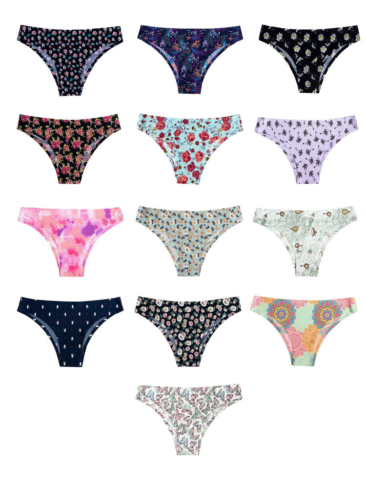 Floral Print Lingerie Panties Low-waist Nylon Panties Seamless Breathable Underwear G String Intimates Briefs The Clothing Company Sydney