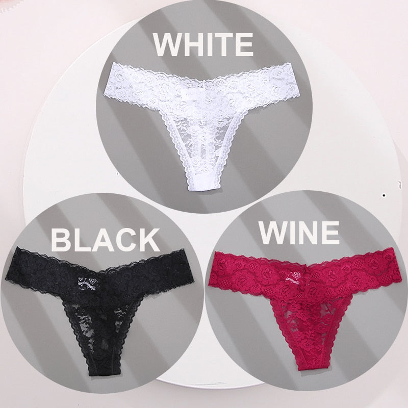 3 pack G-string Thong Panties Lace Floral Underwear Transparent Underpants Lingerie Briefs The Clothing Company Sydney