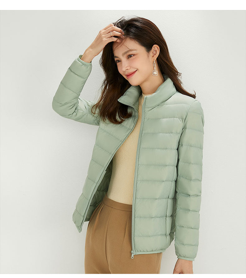 Winter Women's Stand Collar 90% White Duck Down Jacket Ultra Light Down Jackets Slim Long Sleeve Parkas Candy Color Jacket The Clothing Company Sydney