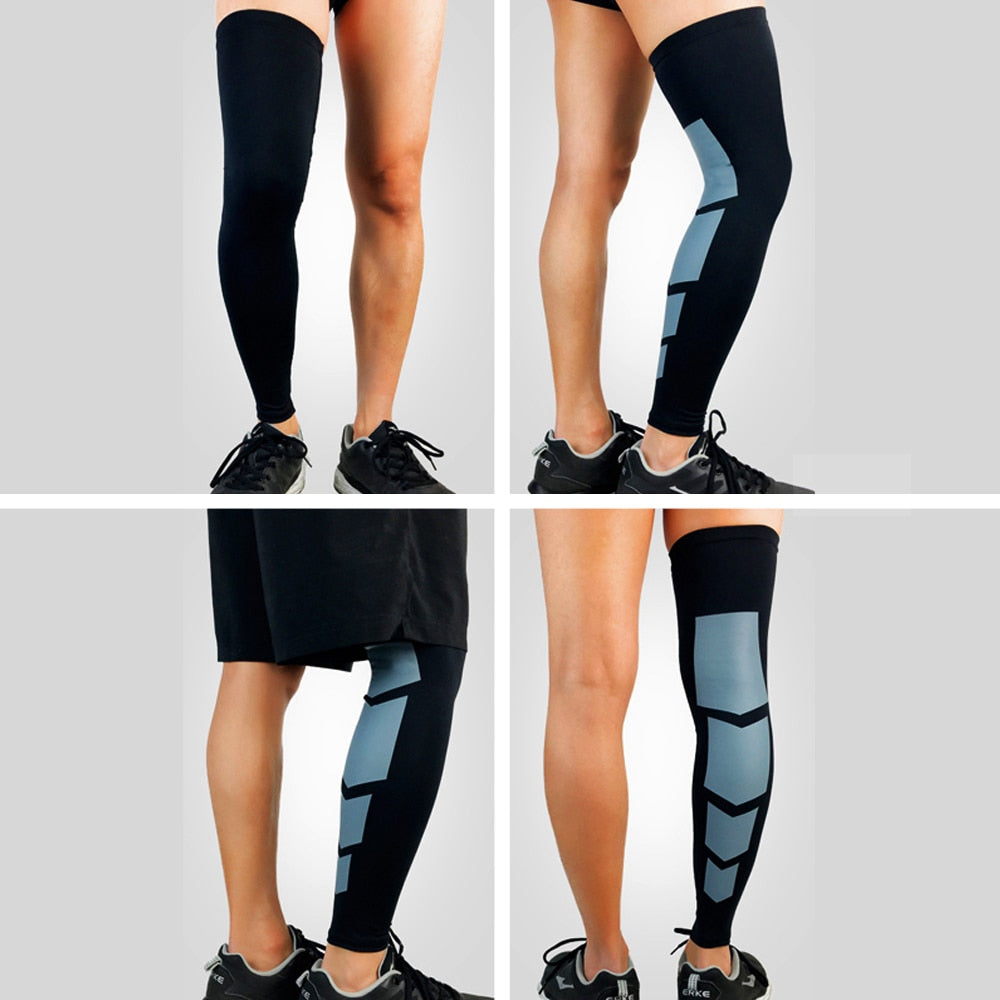 Sports Anti-slip Full Length Compression Leg Sleeves Calf Shin Splint Support Protector for Cycling Running Basketball Golf Sleeve The Clothing Company Sydney