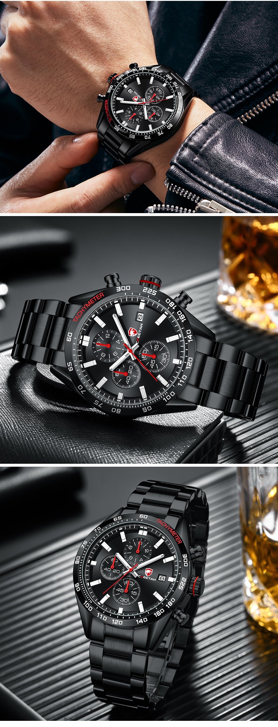 CHEETAH Men's Top Luxury Brand Stainless Steel Business Quartz Watches Chronograph Casual Sport Wrist Watches for Men The Clothing Company Sydney