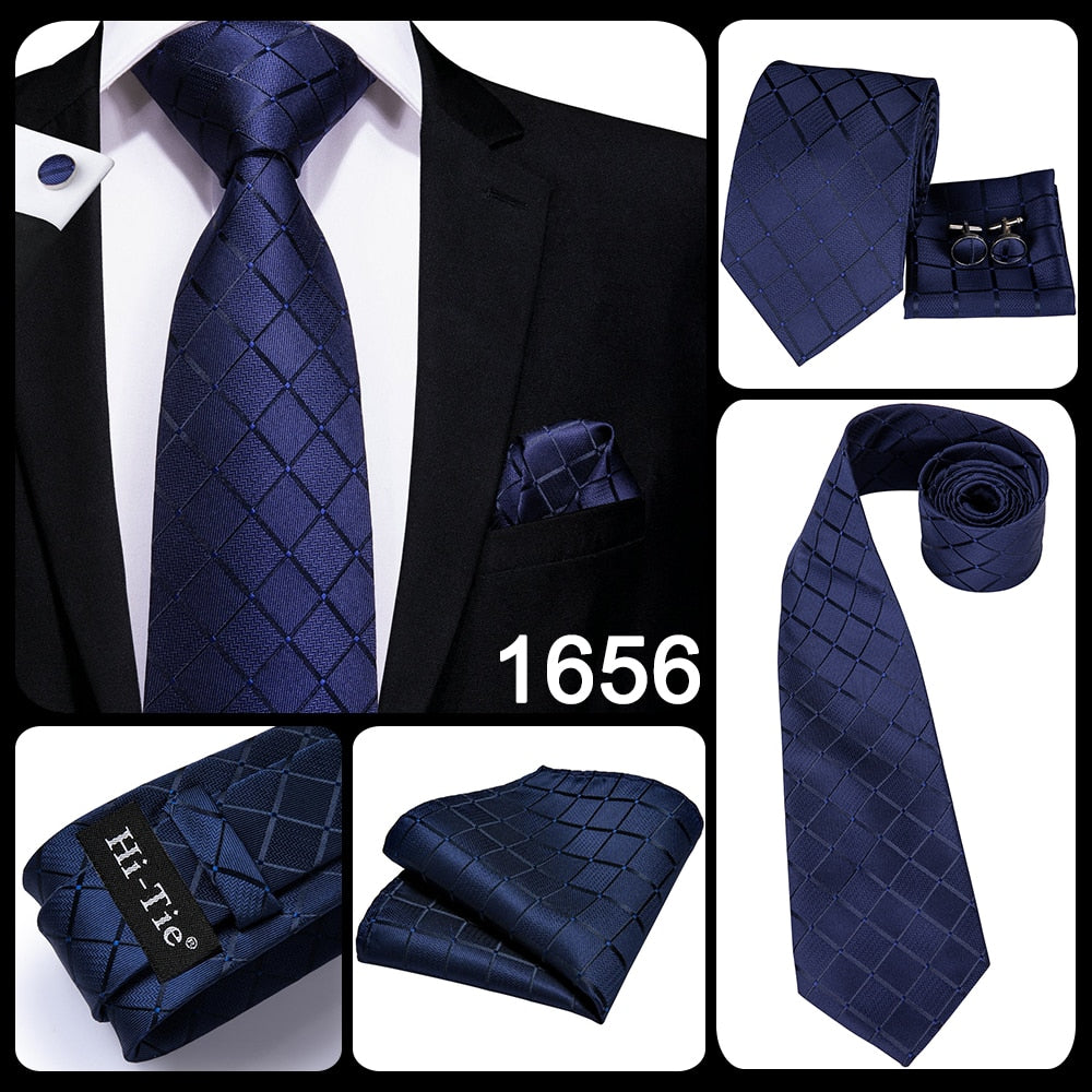 3 Piece 8.5cm Business Solid Paisley 100% Silk Men's Tie Neck Strip Ties for Men Formal Luxury Wedding Neckties Cufflinks Pocket Square The Clothing Company Sydney