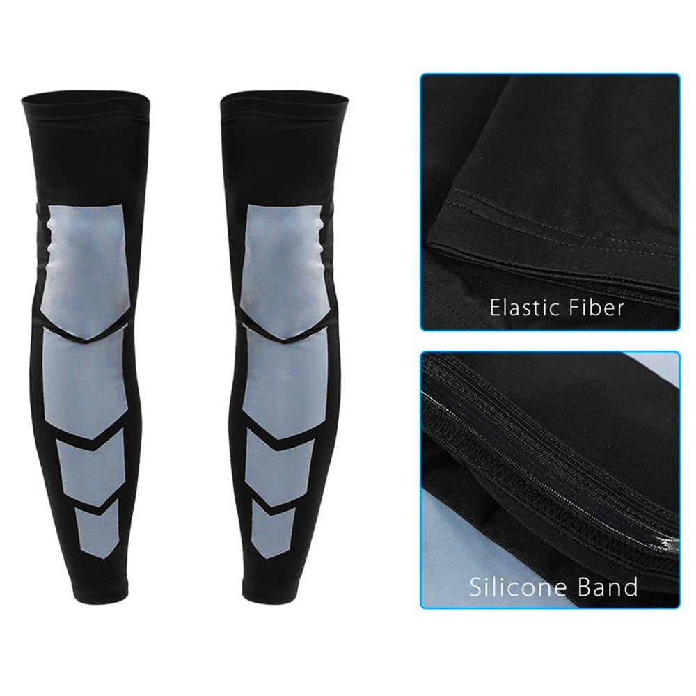 Sports Anti-slip Full Length Compression Leg Sleeves Calf Shin Splint Support Protector for Cycling Running Basketball Golf Sleeve The Clothing Company Sydney