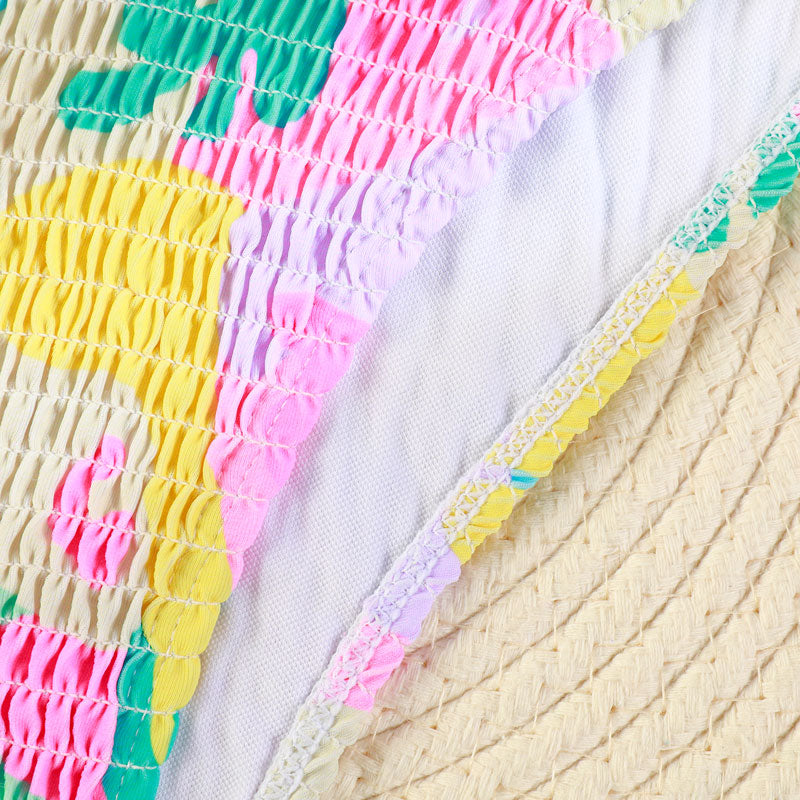 Patchwork Triang Swimsuit Bikini Set Pleasted Swimwear Thong Push Up Beachwear String Bikini Set The Clothing Company Sydney