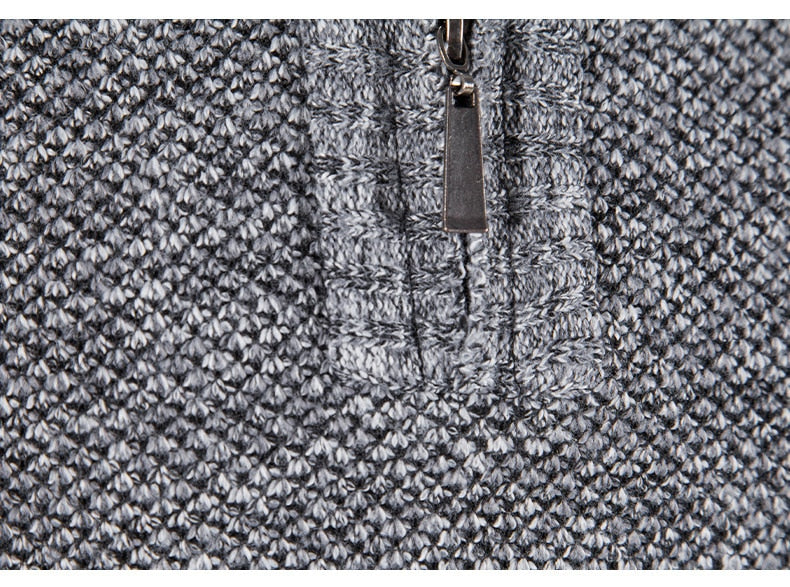 Winter Men's Fleece Thicker Sweater Half Zipper Turtleneck Warm Pullover Quality Male Slim Knitted Sweaters The Clothing Company Sydney