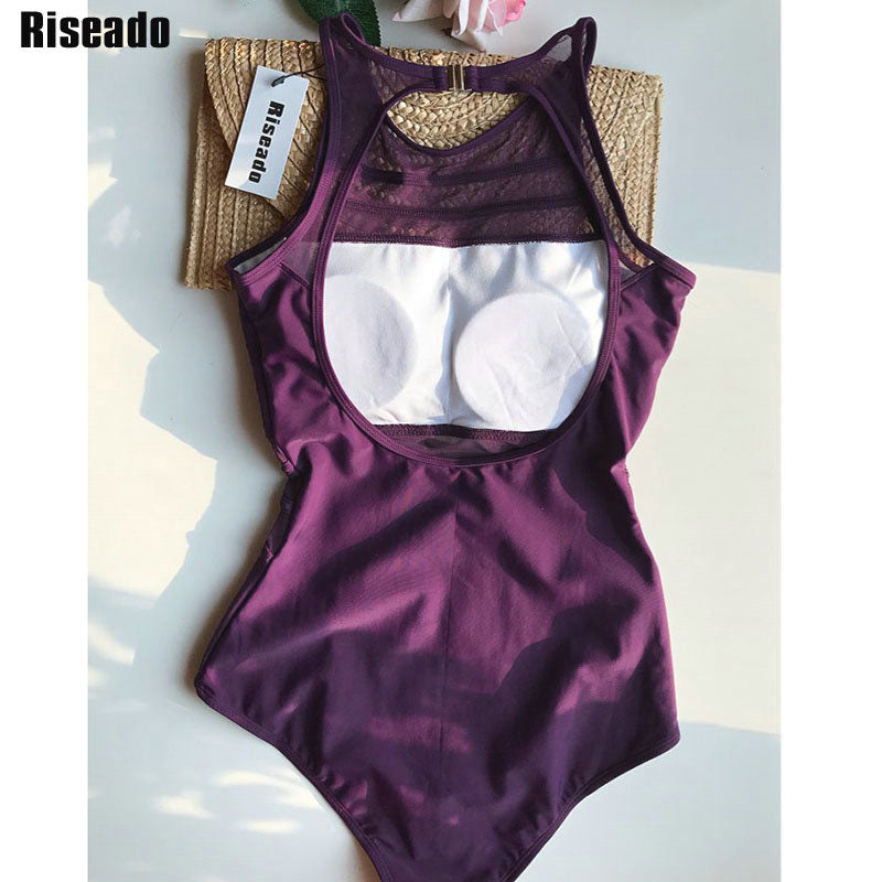 Black Mesh One Piece Swimsuit Swimwear High Neck Bathing Suit Women Backless Bodysuits Plus Size Clothing Company Sydney