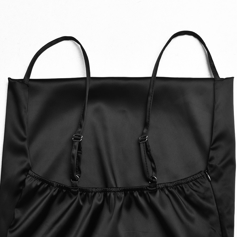 Silky Satin Elegant Slit Maxi Dress Backless Straps Gown Club Party Long Dresses The Clothing Company Sydney