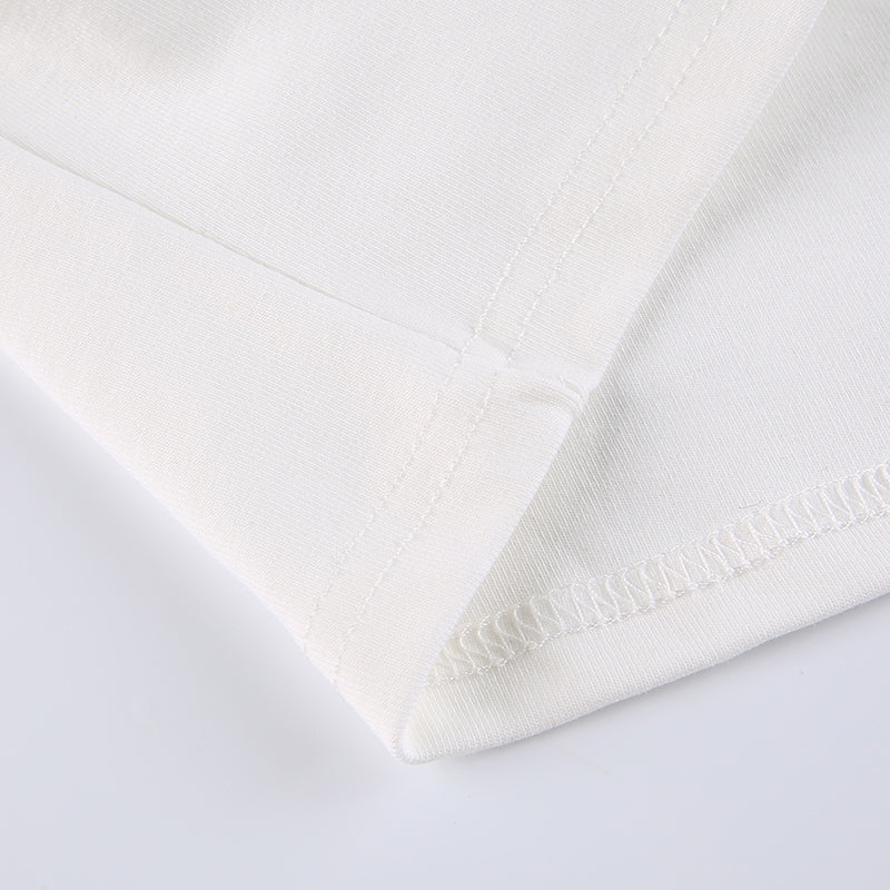 Streetwear Square Neck Hook Cotton Aututmn T-shirts Bodycon Gothic White Crop Tops Tees Long Sleeve T shirt The Clothing Company Sydney