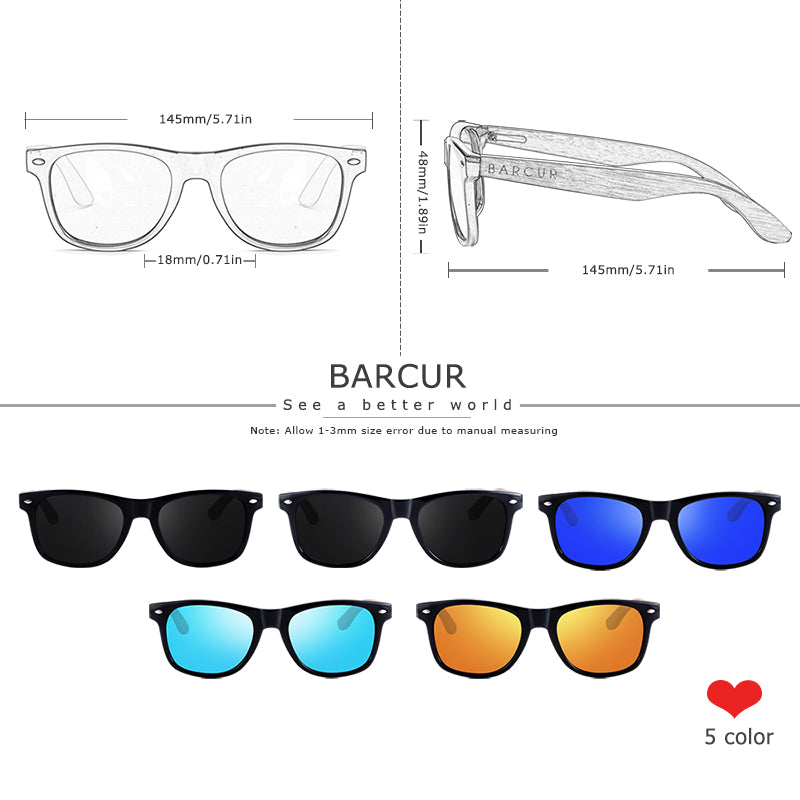Designer Black Walnut Wood Polarized Sunglasses Men Glasses UV400 Protection Eyewear The Clothing Company Sydney