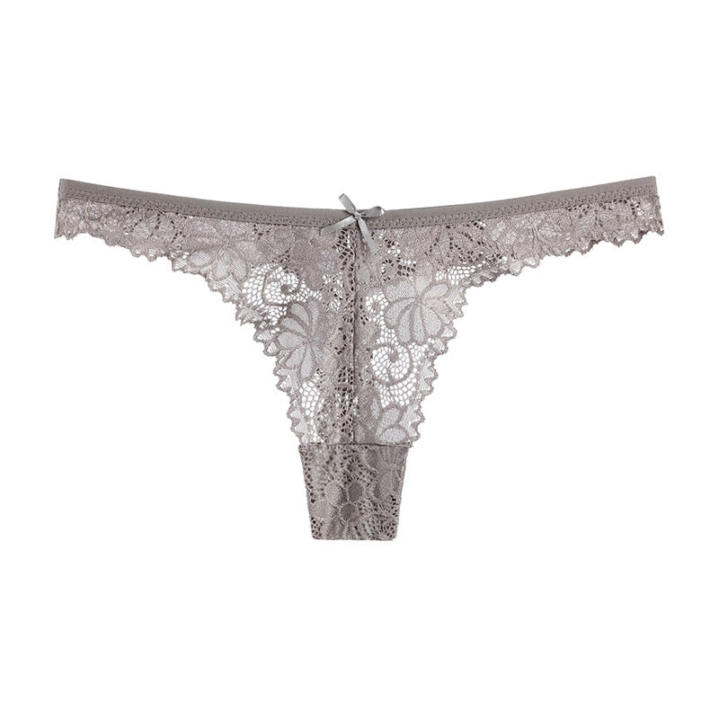 Lace Embroidery Underwear Lingerie T-back Thong Sheer Panties Hollow out Transparent Knickers The Clothing Company Sydney