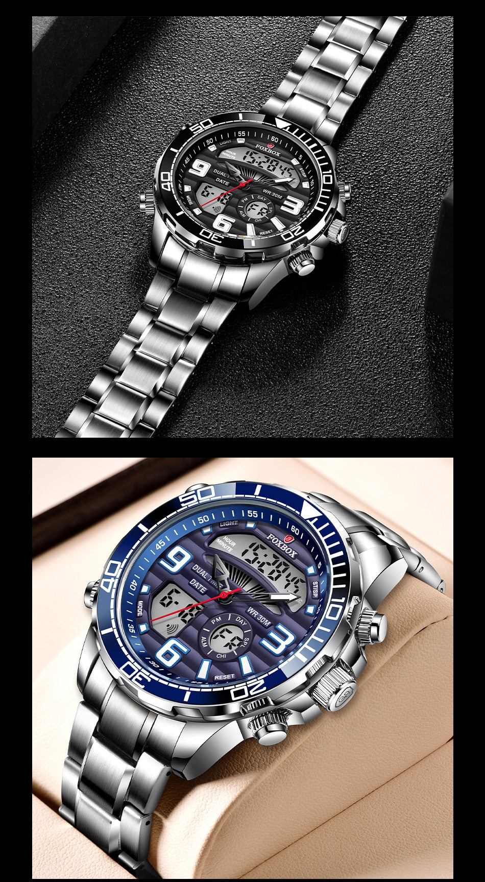 Lige Brand Foxbox Digital Mens Watches Sport Quartz Wristwatch All Steel Military Waterproof Watch The Clothing Company Sydney