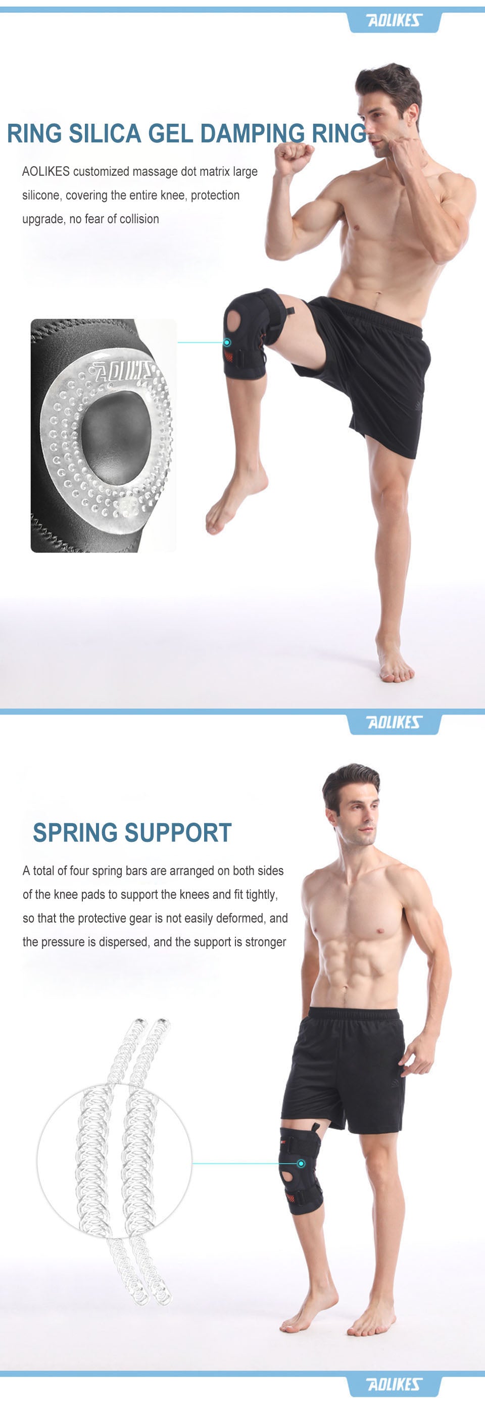 Spring Support Running Knee Pads Basketball Hiking Compression Shock Absorption Breathable Meniscus Knee Protector The Clothing Company Sydney