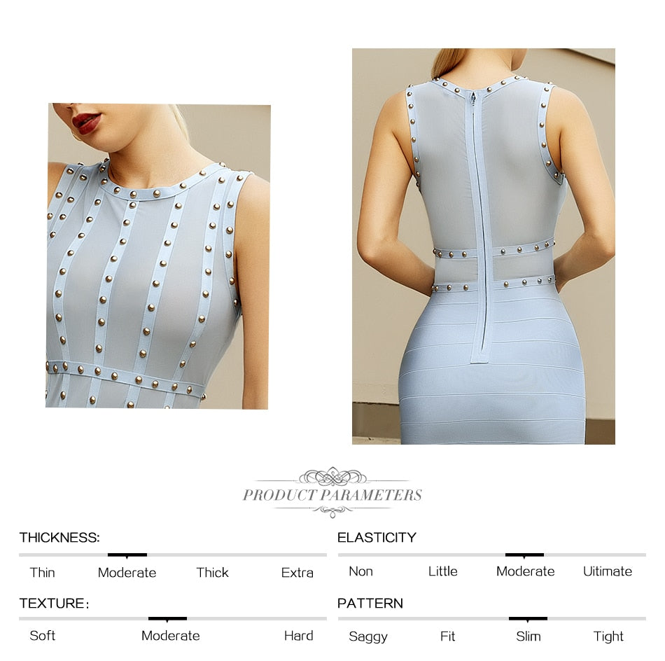 Summer Tank Sleeveless Women's Bodycon Bandage Dress Lace Beading Celebrity Club Evening Runway Party Dress The Clothing Company Sydney