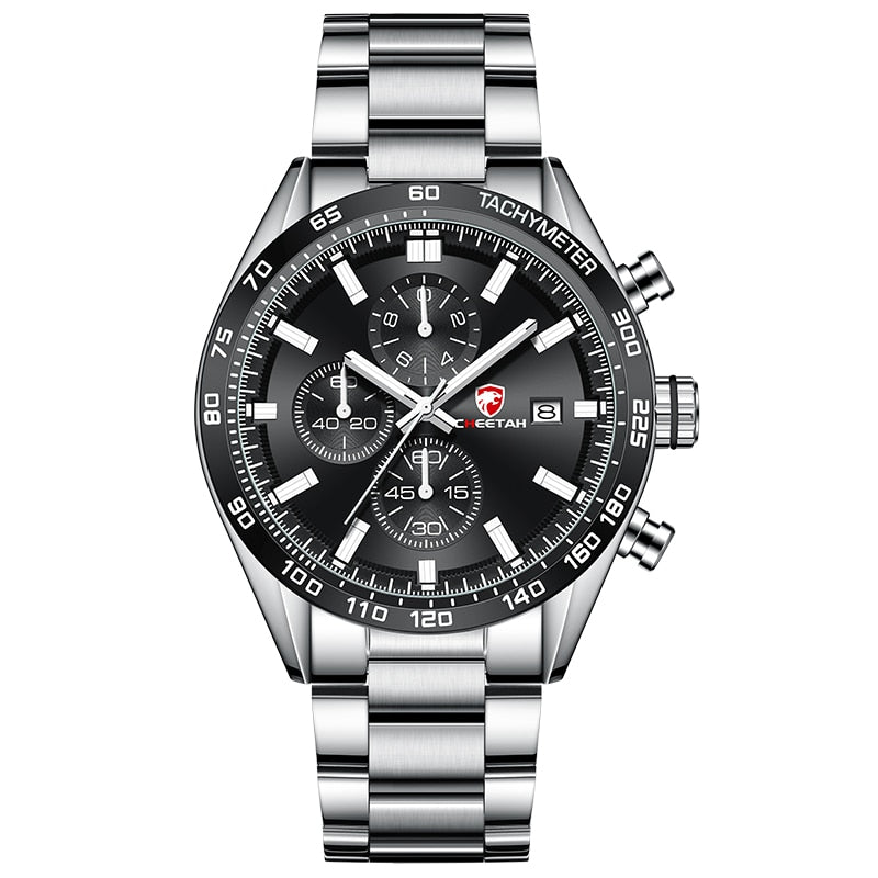 CHEETAH Men's Top Luxury Brand Stainless Steel Business Quartz Watches Chronograph Casual Sport Wrist Watches for Men The Clothing Company Sydney