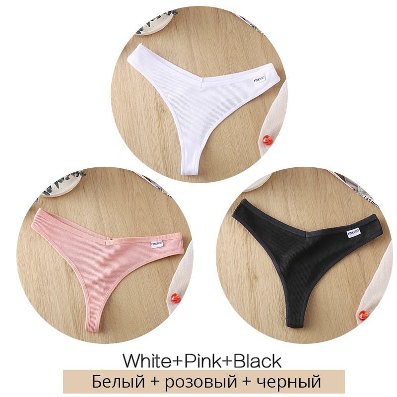 3 pack/Set Women's Cotton Mix Thongs Panties Low Waist G-String Briefs Ladies Brazilian Lingerie Girls Breathable Intimates The Clothing Company Sydney