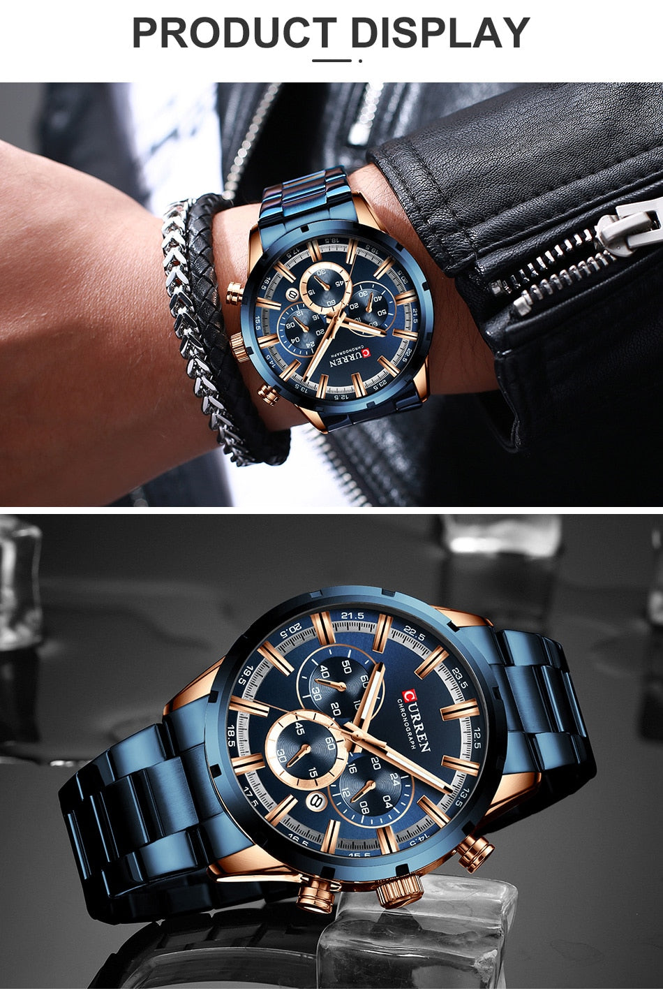 Men's Watch Luxury Sports Quartz Mens Watches Full Steel Waterproof Chronograph Wristwatch The Clothing Company Sydney
