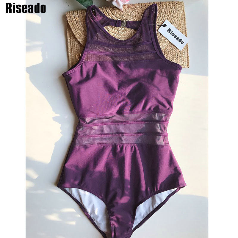 Black Mesh One Piece Swimsuit Swimwear High Neck Bathing Suit Women Backless Bodysuits Plus Size Clothing Company Sydney