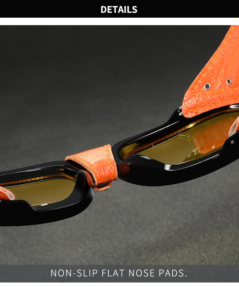 Luxury Steampunk Pilot Sunglasses Men and Women Shield Glasses UV400 Protection The Clothing Company Sydney