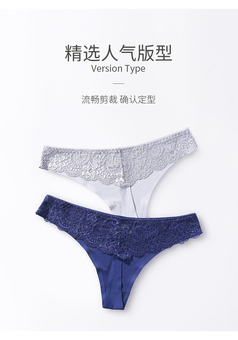 15 Colors Low-Rise Panties Ice Silk Thong  Seamless G String Fashion simple Underwear Women Back Lace Thongs Lingerie The Clothing Company Sydney