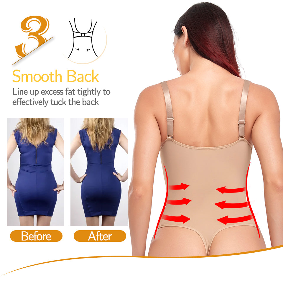 Shapewear Bodysuit Thong Shaper for Women Waist Trainer Body Shaper Deep V Neck Underwear Built-in Bra Camisole The Clothing Company Sydney