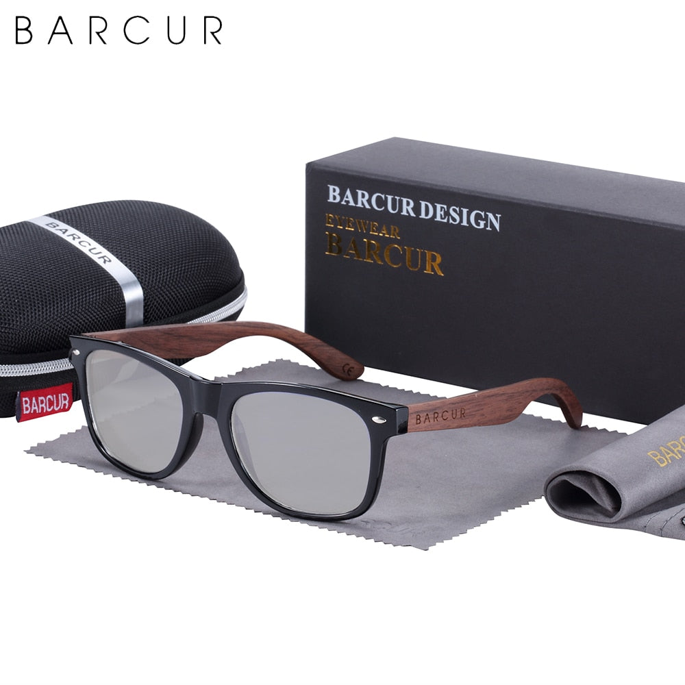 Designer Black Walnut Wood Polarized Sunglasses Men Glasses UV400 Protection Eyewear The Clothing Company Sydney