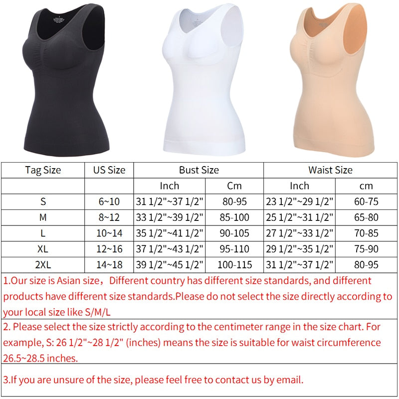Padded Shaperwear Compression Camisole Body Shaper Woman Tummy Control Tank Tops Shapers Waist Trainer Corset Slim Vest The Clothing Company Sydney