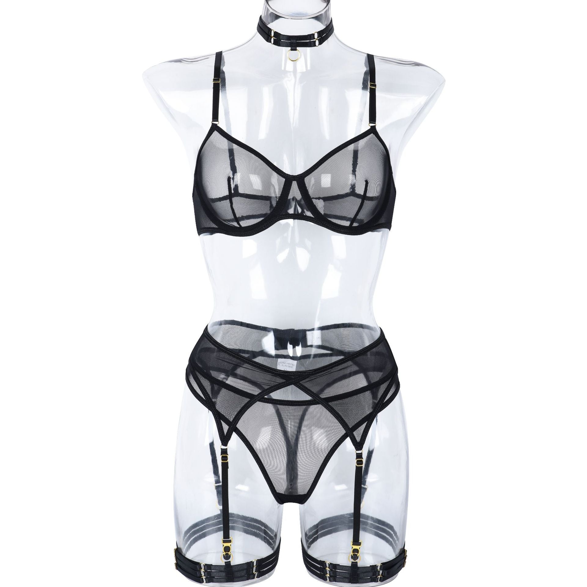 4 Piece Lingerie Underwear Bra Garters Brief Sets Transparent Lace Seamless Panties Set The Clothing Company Sydney
