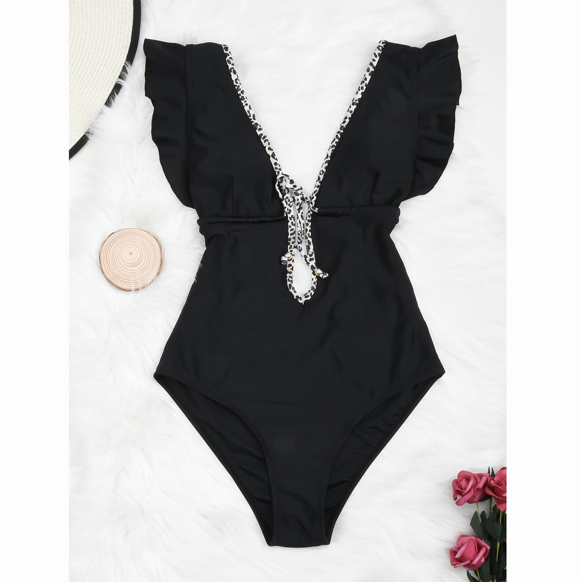 Ruffle One Pieces Swimsuit Swimwear Female High Cut Brazilian Bather Monokini Bathing Suit Beachwear The Clothing Company Sydney