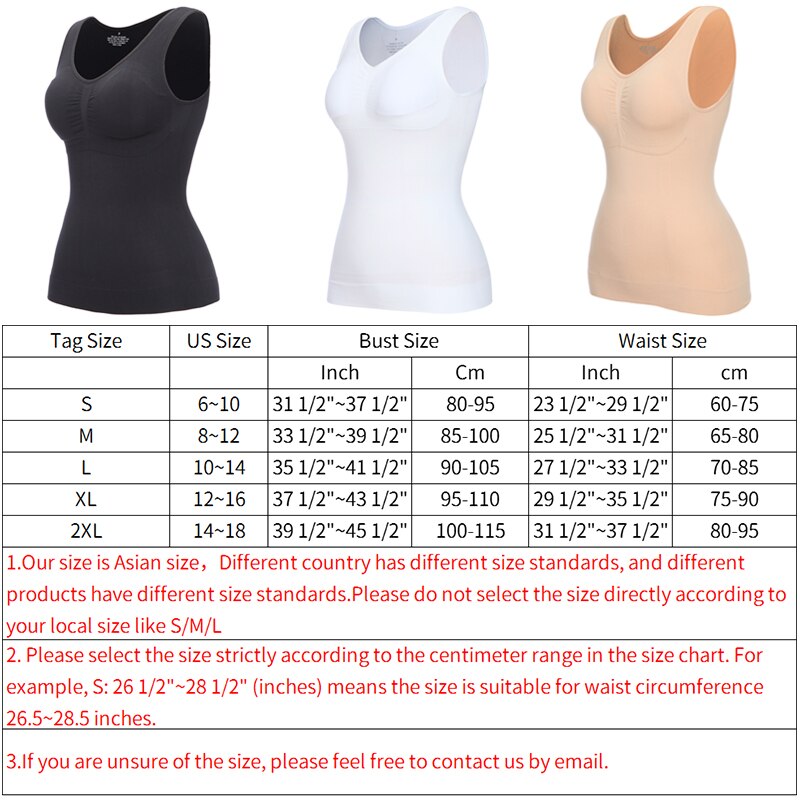 Padded Shaperwear Compression Camisole Body Shaper Woman Tummy Control Tank Tops Shapers Waist Trainer Corset Slim Vest The Clothing Company Sydney
