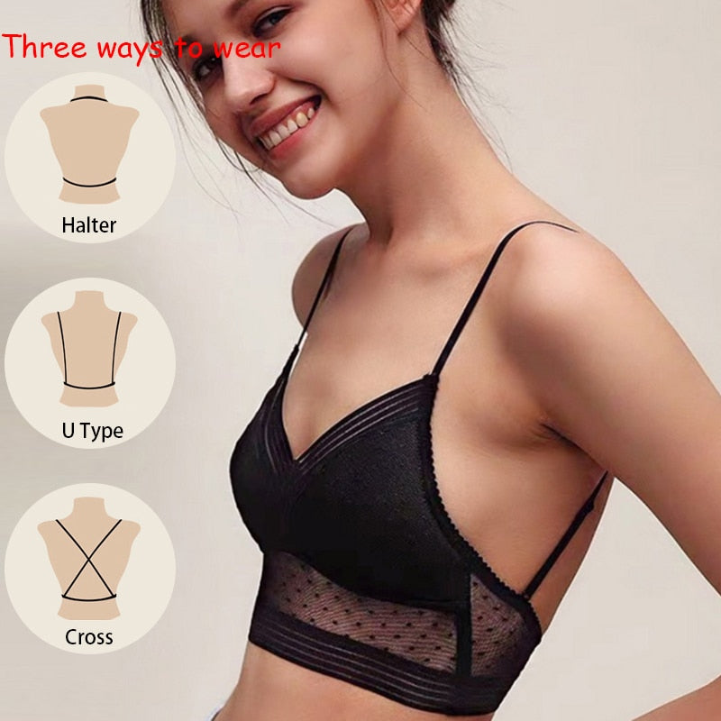 Seamless Bras Plus Size Underwear Thin Lace Mesh U Backless Bralette Top Comfort Wireless Invisible Bra Lingerie The Clothing Company Sydney