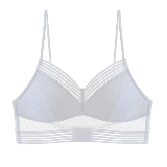 Backless Bra Triangular Women's U-Shape Beauty Back Lingerie Dot Mesh Thin Soft Seamless Bralette Underwear The Clothing Company Sydney