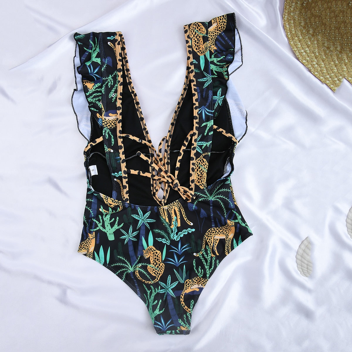 Ruffle One Piece Swimsuit Swimwear Female High Cut Brazilian Bather Monokini Bathing Suit Beachwear The Clothing Company Sydney