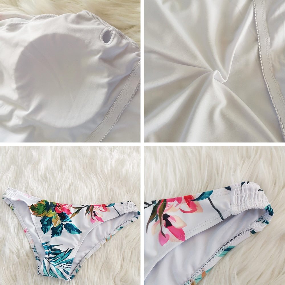 Long Sleeve Swimsuit Floral Print Bikini Bathing Suit Tankini Set Two-Piece Suits Swimwear  Bikini Set The Clothing Company Sydney