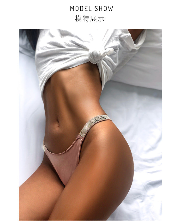 Ice Silk Seamless Panties G String Sexy Rhinestone Leopard Underwear Low Waist Fitness Lingerie T Thongs The Clothing Company Sydney