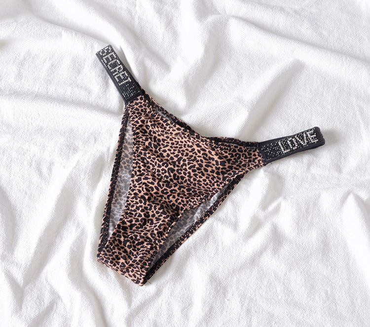 Ice Silk Seamless Panties G String Sexy Rhinestone Leopard Underwear Low Waist Fitness Lingerie T Thongs The Clothing Company Sydney
