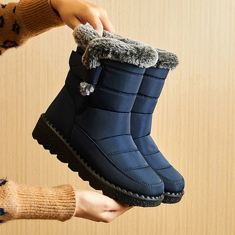Waterproof Winter Boots for Women Faux Fur Long Plush Snow Boots Platform Ankle Boots Warm Cotton Mix Shoes The Clothing Company Sydney