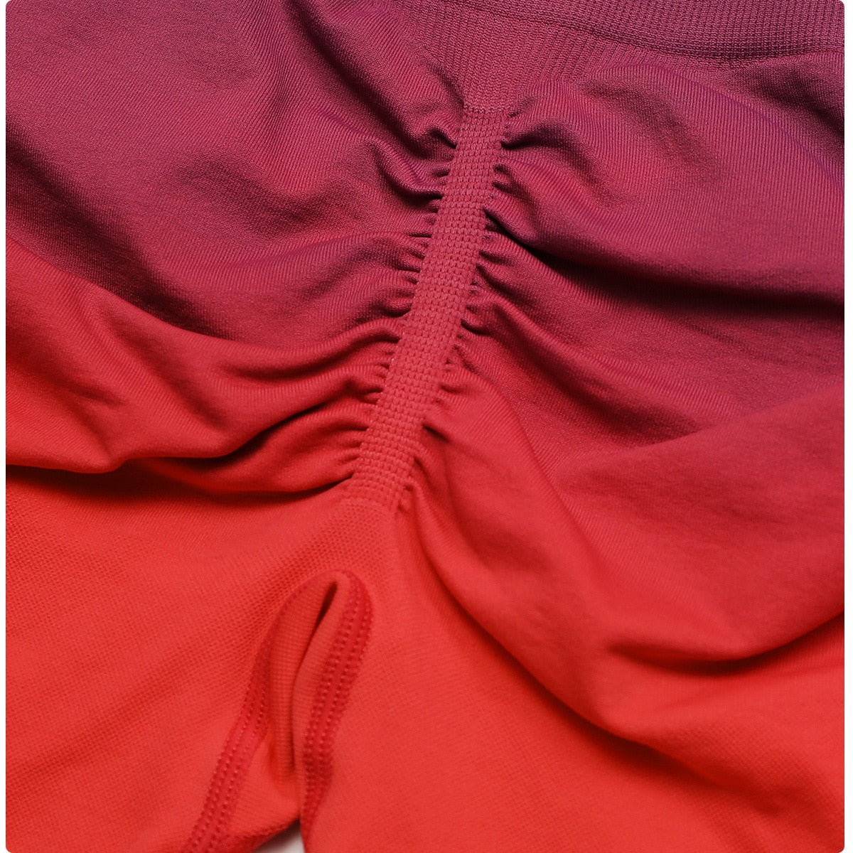 Gradient Seamless Yoga Shorts Gym Running Workout Tight Sports Shorts High Waist Elastic Butt Lifting Fitness Pants Shorts The Clothing Company Sydney