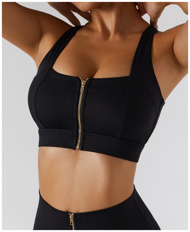 2 Piece Yoga Set Women Workout Sport Gym Wear Yoga Suit High Waist Leggings Skirts Front Zipper Bra Fitness Crop Top Yoga Sportswear The Clothing Company Sydney