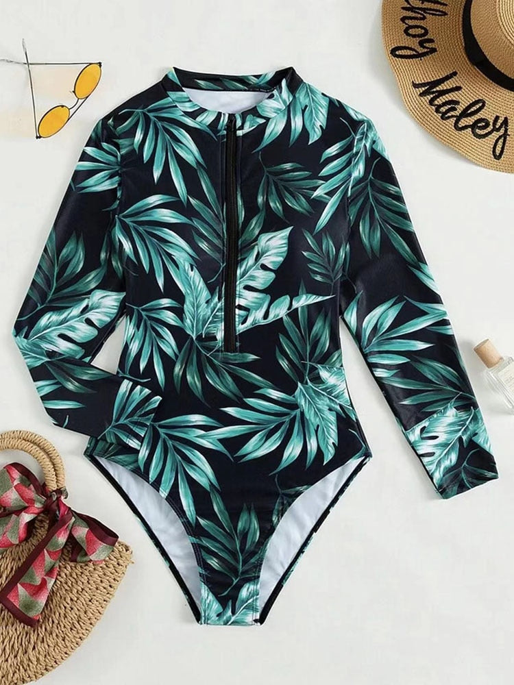 One Piece Swimsuit Swimwear Solid Long Sleeve Backless Rhinestones Diamond Thong Bathing Suit Monokini The Clothing Company Sydney